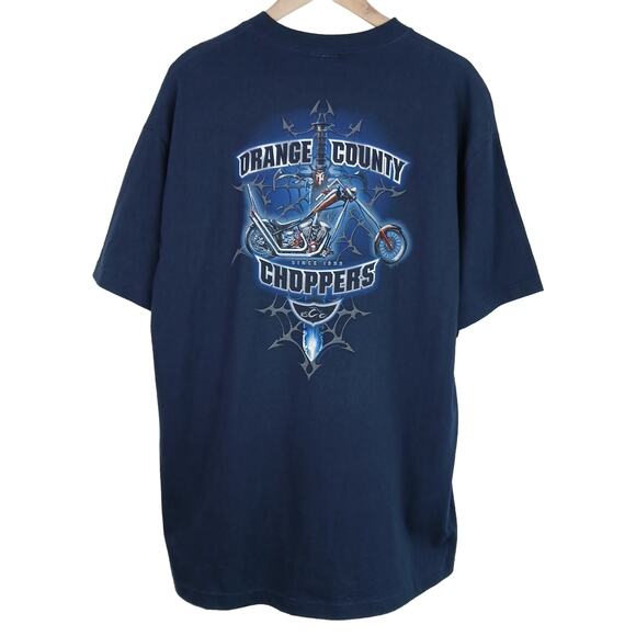 Orange County Choppers VTG SZ XL Navy Graphic Tee Autographed By Paul NWT - Picture 4 of 8